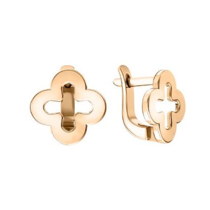 Изображение Золотые серьги "Клевер"