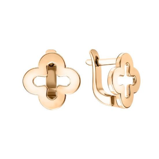 Изображение Золотые серьги "Клевер"
