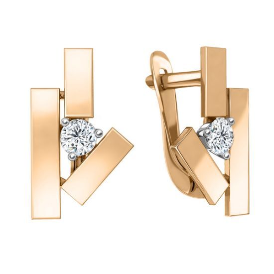 Изображение Золотые серьги с фианитами