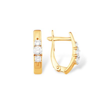 Изображение Золотые серьги с фианитами