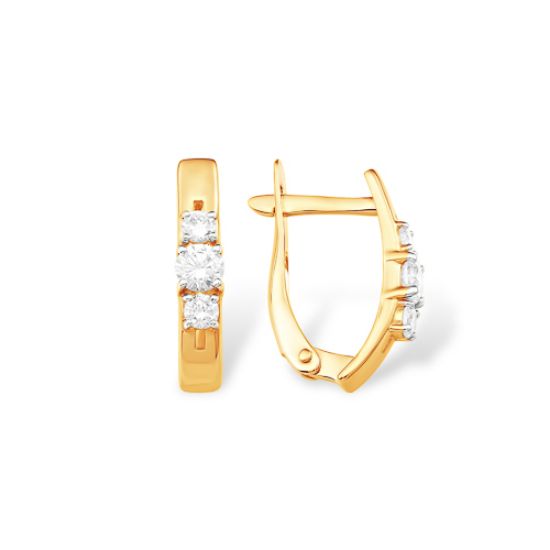 Изображение Золотые серьги с фианитами