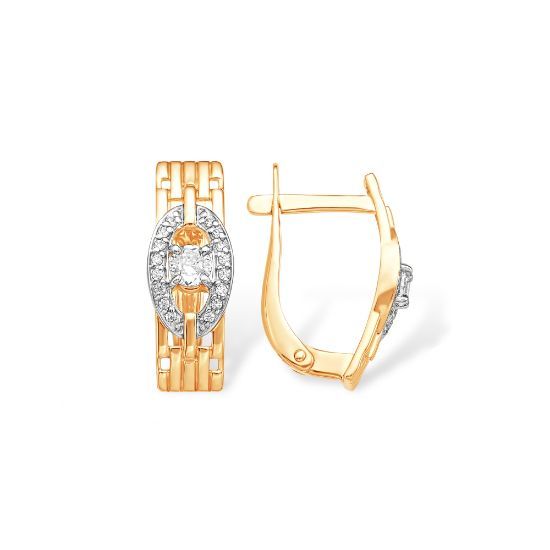 Изображение Золотые серьги с фианитами