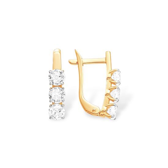 Изображение Золотые серьги с фианитами