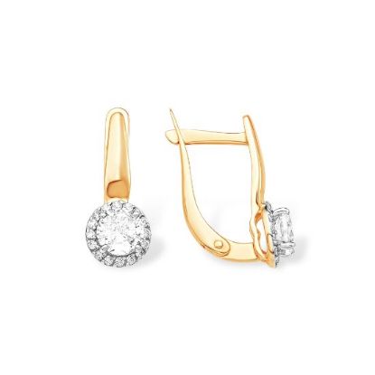 Изображение Золотые серьги с фианитами