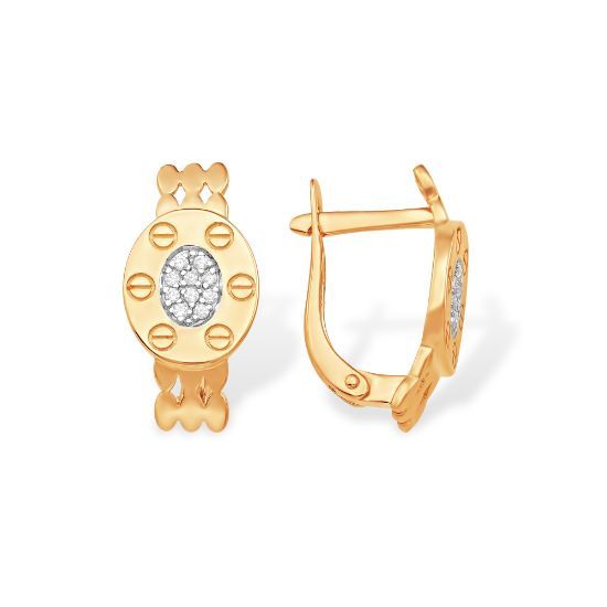 Изображение Золотые серьги с фианитами