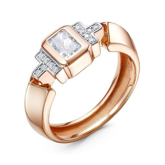 Изображение Золотое кольцо с бриллианитом