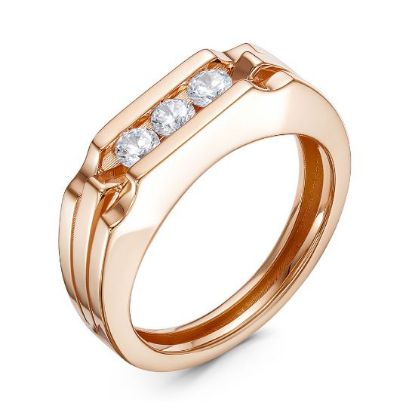 Изображение Золотое кольцо с бриллианитами