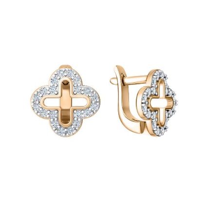 Изображение Золотые серьги "Клевер"