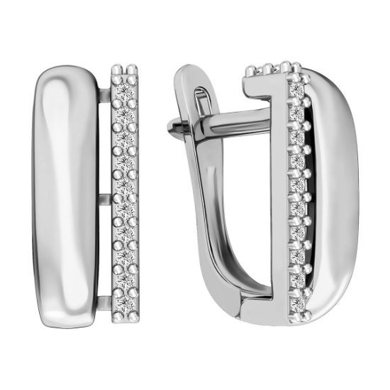 Изображение Золотые серьги с фианитами