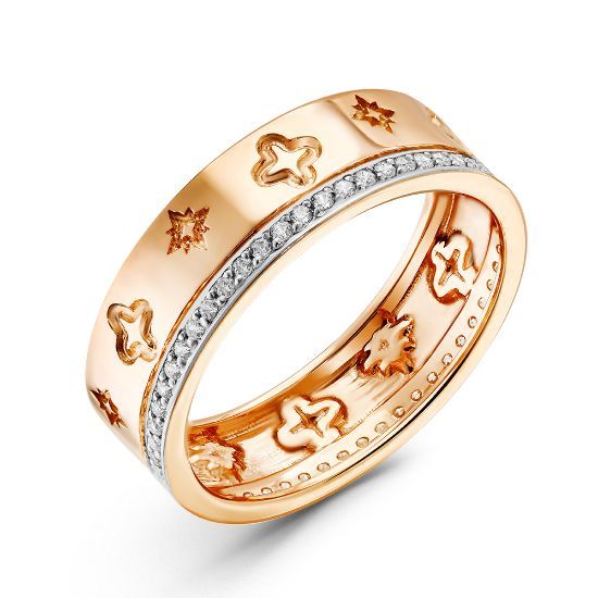 Изображение Золотое кольцо с фианитами