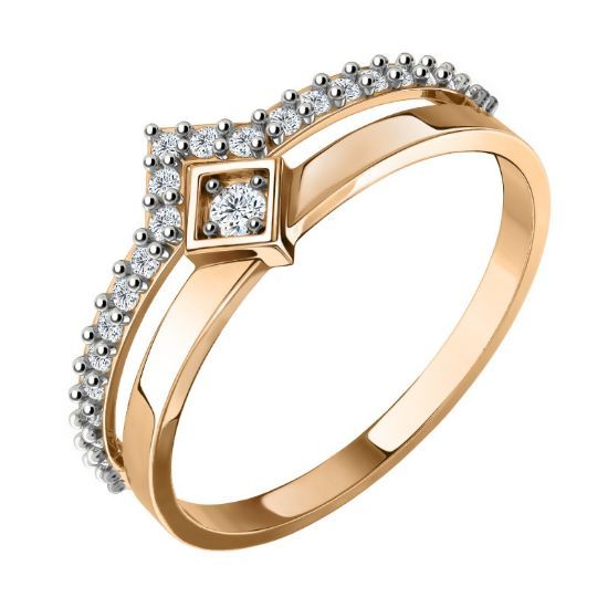 Изображение Золотое кольцо с фианитами