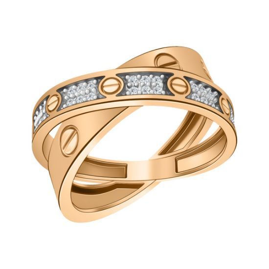 Изображение Золотое кольцо с фианитами