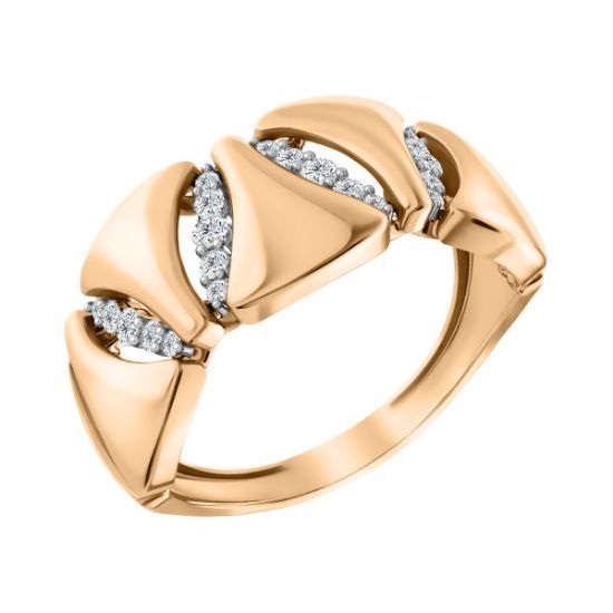 Изображение Золотое кольцо с фианитами