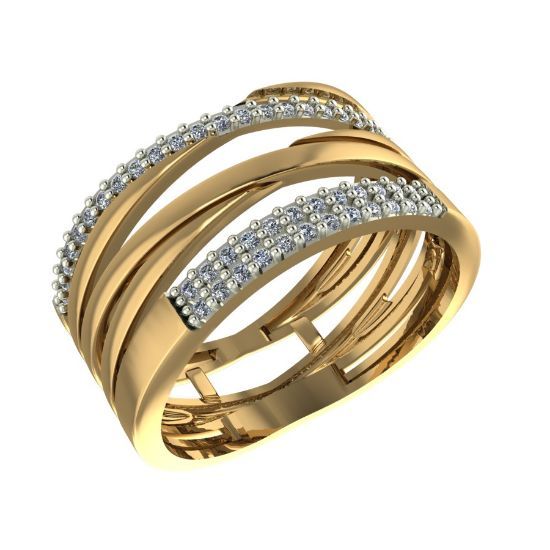 Изображение Золотое кольцо с фианитами