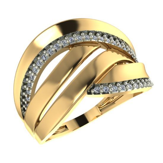 Изображение Золотое кольцо с фианитами