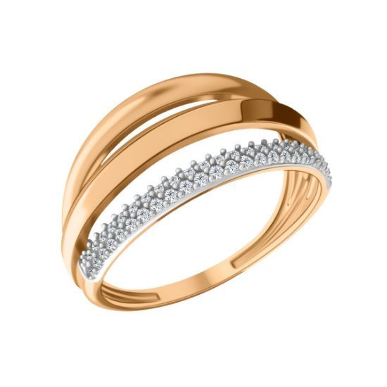 Изображение Золотое кольцо с фианитами