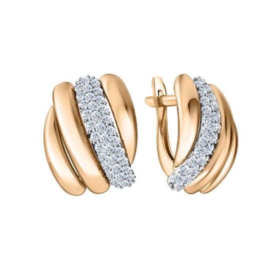 Изображение Золотые серьги с фианитами