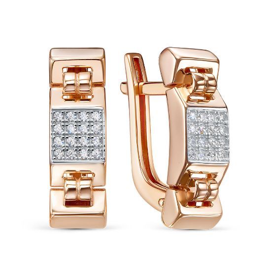 Изображение Золотые серьги с фианитами