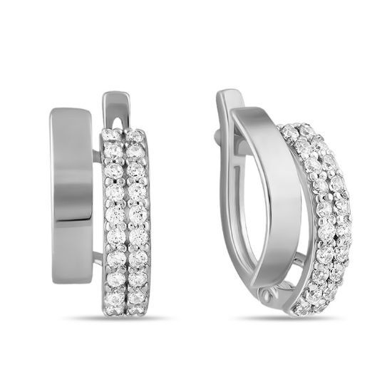 Изображение Золотые серьги с фианитами