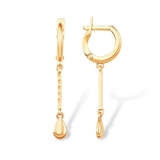 Изображение Золотые серьги-подвески 585 пробы