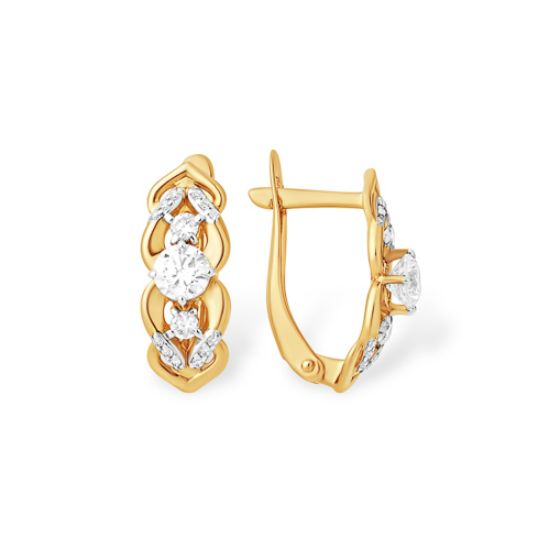 Изображение Золотые серьги с фианитами