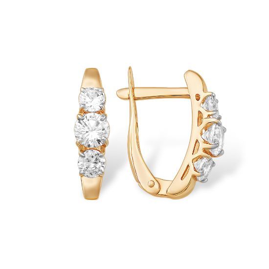 Изображение Золотые серьги с фианитами