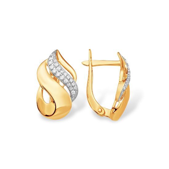 Изображение Золотые серьги с фианитами