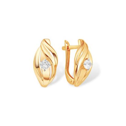 Изображение Золотые серьги с фианитами