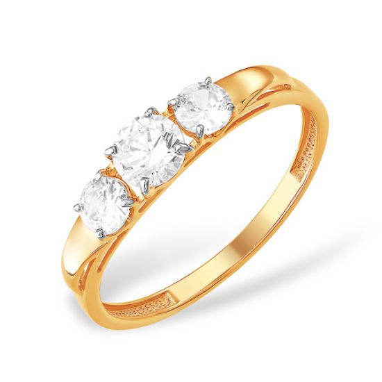 Изображение Золотое кольцо с фианитами