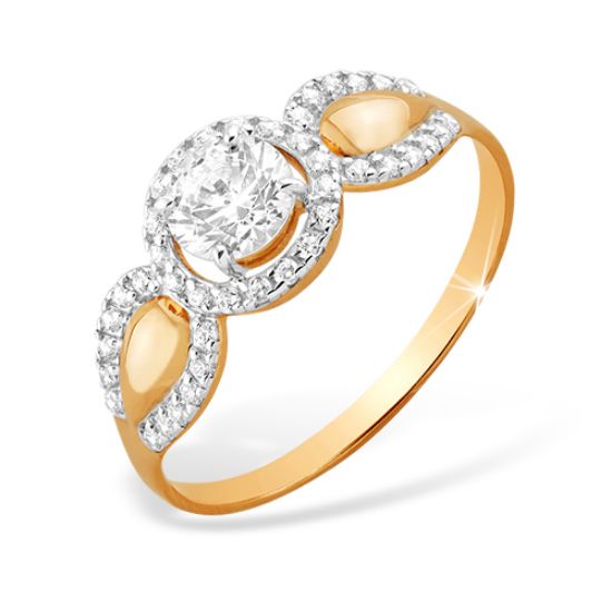 Изображение Золотое кольцо с фианитами