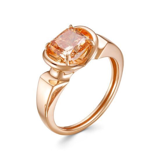 Изображение Золотое кольцо с бриллианитом