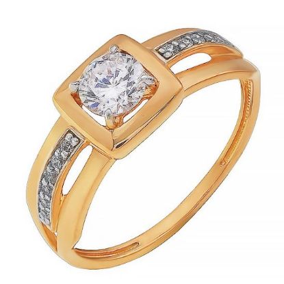 Изображение Золотое кольцо с фианитами